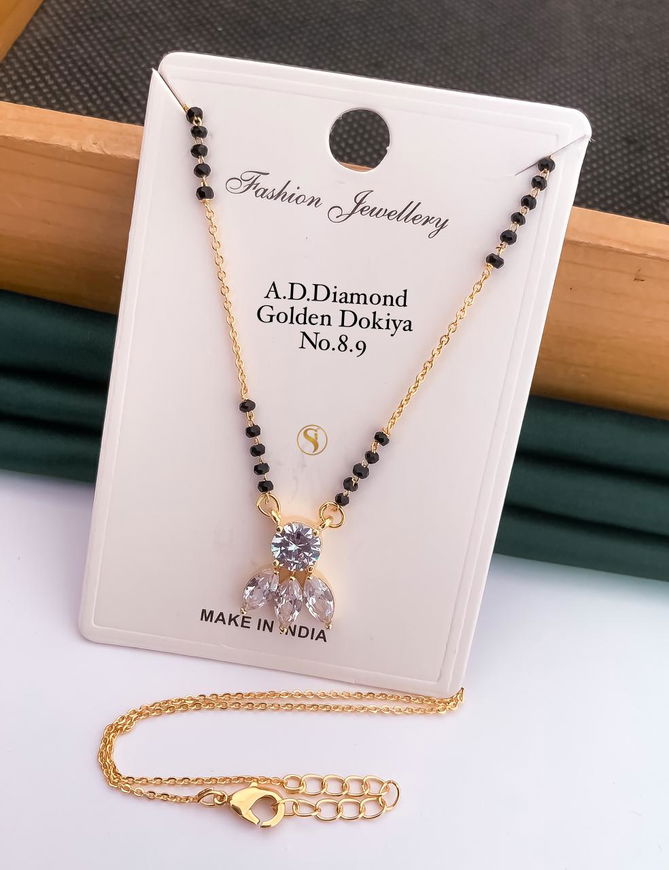 6 AD Golden Diamond Dokiya Mangalsutra Wholesale Shop In Surat
